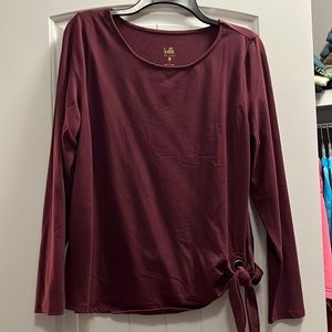 Belle by Kim Gravel long sleeve top with tie on left side